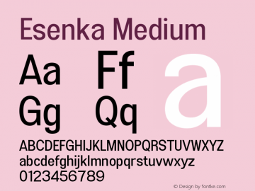 Esenka-Medium Version 1.001;Fontself Maker 3.5.4图片样张