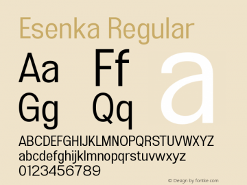 Esenka-Regular Version 1.001;Fontself Maker 3.5.4图片样张