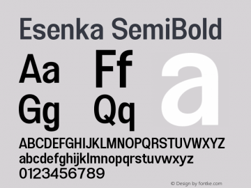 Esenka-SemiBold Version 1.001;Fontself Maker 3.5.4图片样张