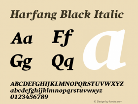 Harfang-BlackItalic Version 1.000图片样张