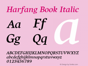 Harfang-BookItalic Version 1.000图片样张