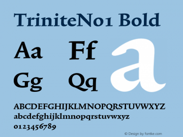 TriniteNo1 Bold Version 001.000 Font Sample