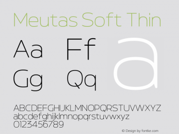 Meutas Soft Thin Version 1.000;hotconv 1.0.109;makeotfexe 2.5.65596图片样张