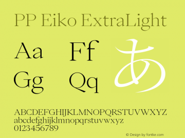 PP Eiko ExtraLight Version 1.000图片样张