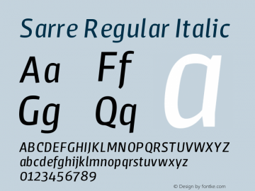 Sarre Italic Version 1.000 | web-ttf图片样张