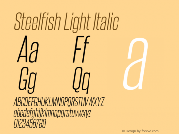 SteelfishLt-Italic Version 6.000图片样张