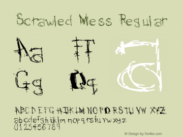 Scrawled Mess Regular Version 1.00 May 16, 2006, initial release Font Sample