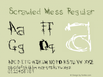 Scrawled Mess Regular Version 1.00 May 16, 2006, initial release图片样张