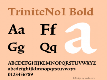 TriniteNo1 Bold 001.000 Font Sample