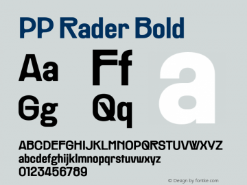 PP Rader Bold Version 1.000;FEAKit 1.0图片样张