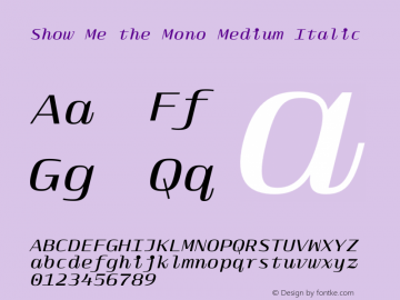 Show Me the Mono Medium Italic Version 1.001 | Demo图片样张
