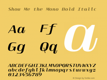 Show Me the Mono Bold Italic Version 1.001 | Demo图片样张