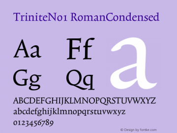 TriniteNo1 RomanCondensed 001.000 Font Sample