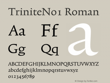 TriniteNo1 Roman 001.000 Font Sample