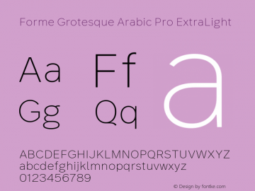 Forme Grotesque Arabic Pro ExtraLight Version 1.001图片样张