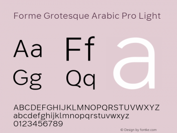 Forme Grotesque Arabic Pro Light Version 1.001图片样张
