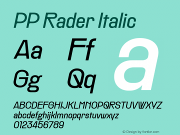 PP Rader Italic Version 1.000图片样张
