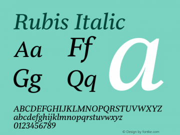 Rubis Regular Italic Version 2.000图片样张