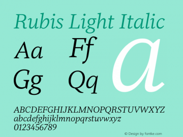 Rubis Light Italic Version 2.000图片样张