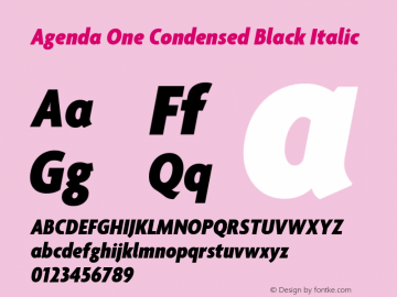 Agenda One Condensed Black Italic Version 5.007 | web-ttf图片样张