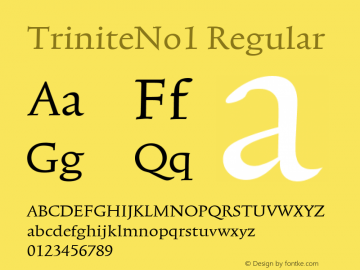 TriniteNo1 Regular Version 001.000 Font Sample