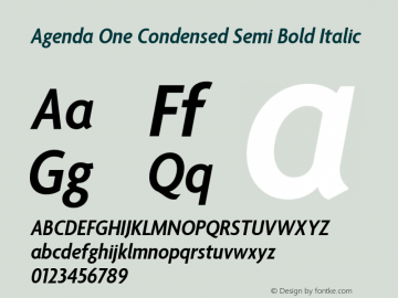 Agenda One Condensed Semi Bold Italic Version 5.007 | web-ttf图片样张