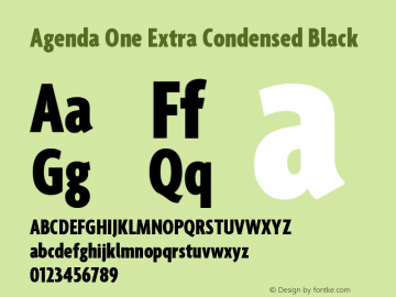 Agenda One Extra Condensed Black Version 5.007 | web-ttf图片样张