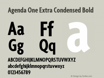 Agenda One Extra Condensed Bold Version 5.007 | web-ttf图片样张