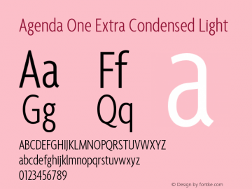 Agenda One Extra Condensed Light Version 5.007 | web-ttf图片样张