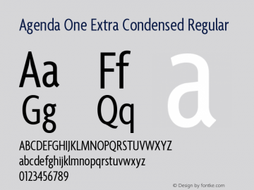 Agenda One Extra Condensed Regular Version 5.007 | web-ttf图片样张