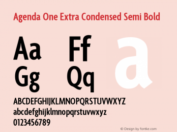 Agenda One Extra Condensed Semi Bold Version 5.007 | web-ttf图片样张