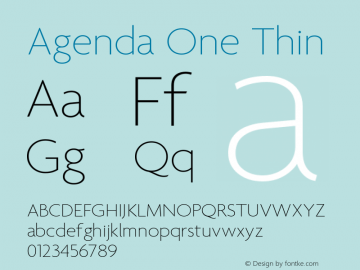 Agenda One Thin Version 5.007 | web-ttf图片样张