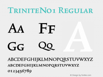 TriniteNo1 Regular Version 001.000 Font Sample