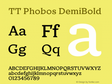 TT Phobos DemiBold Version 1.000图片样张