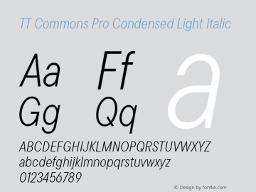 TT Commons Pro Condensed Light Italic Version 3.000.09052021图片样张