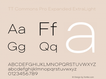 TT Commons Pro Expanded ExtraLight Version 3.000.09052021图片样张