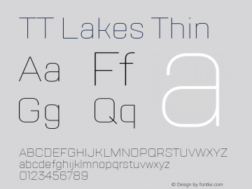 TT Lakes Thin Version 1.000; ttfautohint (v1.5) -l 8 -r 50 -G 0 -x 0 -D latn -f cyrl -m 