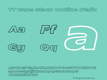 TT Runs Black Outline Italic Version 1.100.21052021图片样张