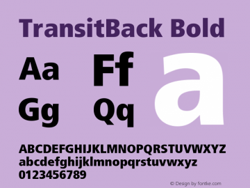 TransitBack Bold Version 001.000 Font Sample