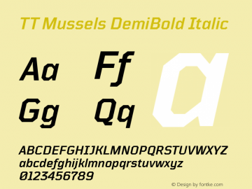 TT Mussels DemiBold Italic Version 1.010.17122020图片样张