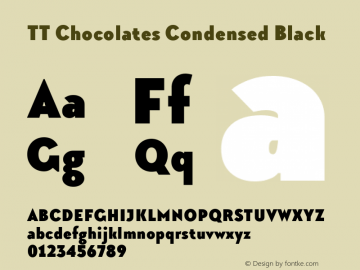 TT Chocolates Condensed Black Version 1.100; ttfautohint (v1.5)图片样张