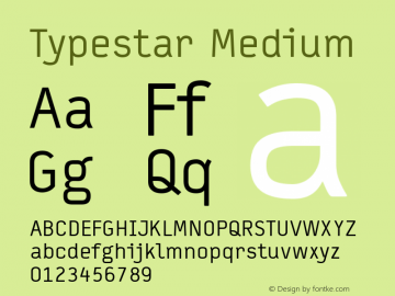 Typestar Medium Version 001.000 Font Sample