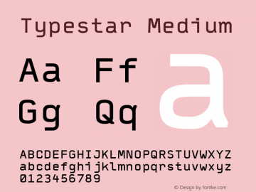 Typestar Medium Version 001.000 Font Sample
