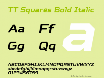 TT Squares Bold Italic Version 1.010图片样张