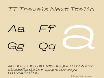 TT Travels Next Italic Version 1.100.08102021图片样张