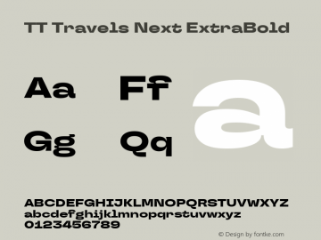 TT Travels Next ExtraBold Version 1.100.08102021图片样张