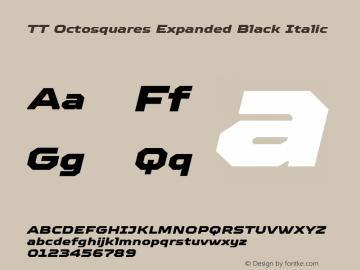 TT Octosquares Expanded Black Italic 1.000图片样张