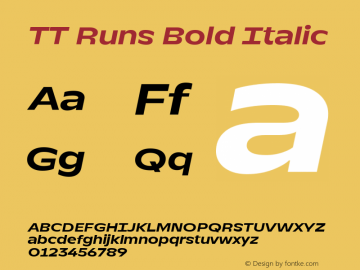 TT Runs Bold Italic Version 1.100.18052021图片样张