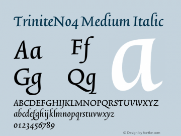 TriniteNo4 Medium Italic 001.000 Font Sample