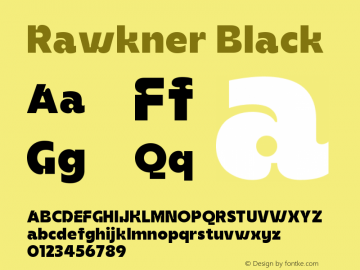 Rawkner Black Version 1.000;hotconv 1.0.109;makeotfexe 2.5.65596图片样张